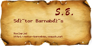 Sátor Barnabás névjegykártya